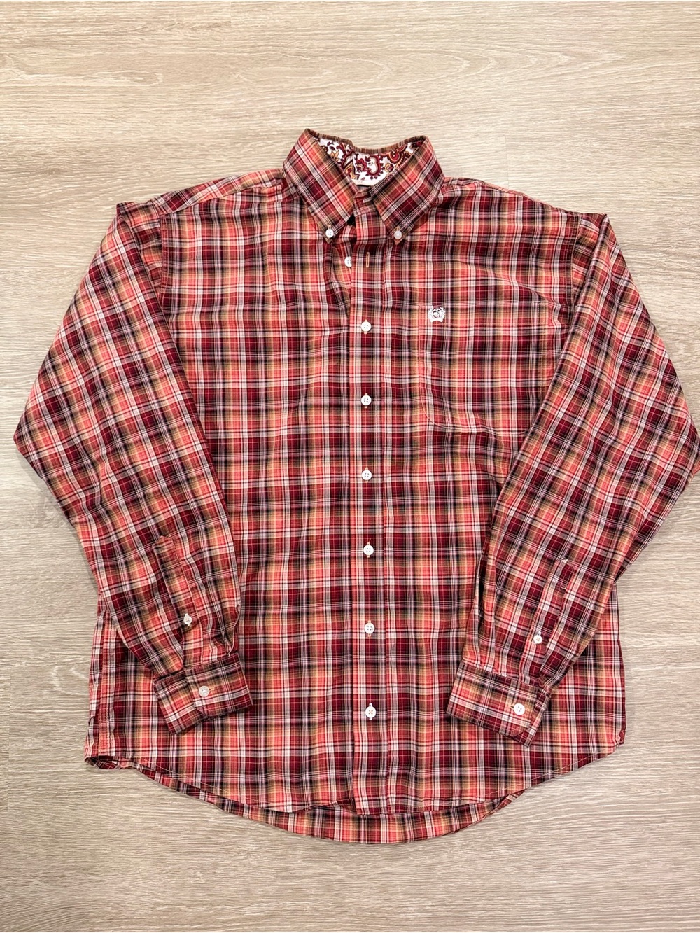 Cinch Men's Red Plaid Button-Down Shirt